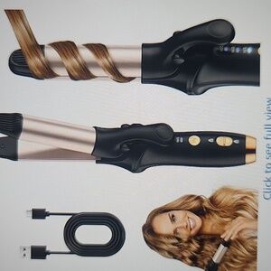 2-in-1 Curling Iron Rechargeable USB-C 3 Speed Travel Lightweight Cordless
